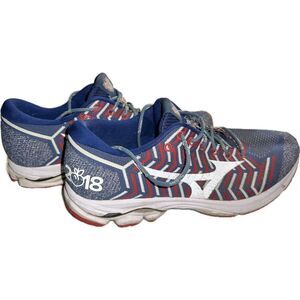 Mizuno PeachTree Waveknit R1 49th Annual PRR Size 13M Blue Red Shoes For‎ Women